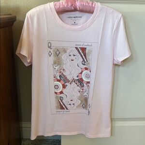 Lucky Brand Pink Queen of Cocktail T-Shirt Size Medium
